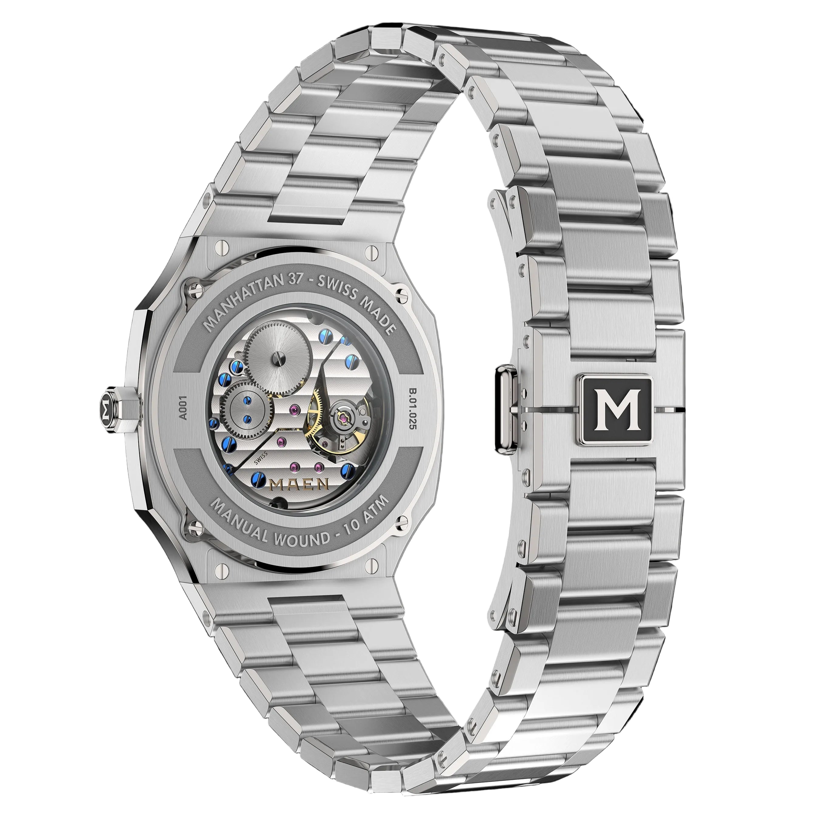 MAEN Manhattan 37 Ultra Thin Salmon Manual Wind Movement Watch M2.2.3