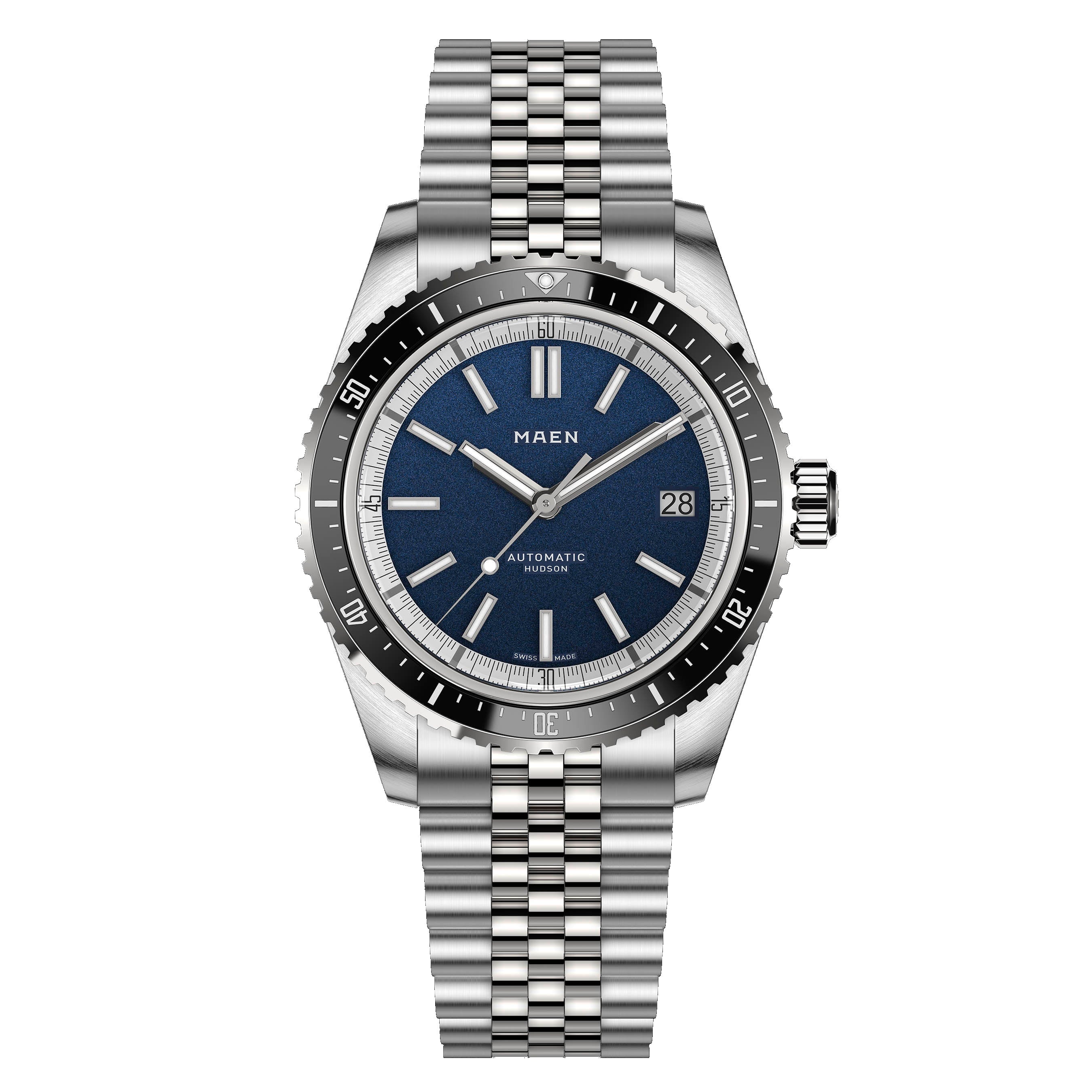 MAEN MAEN Hudson 38 MK5 Blue Dial Date Automatic Watch M1.1.6 - Jubilee SKU2