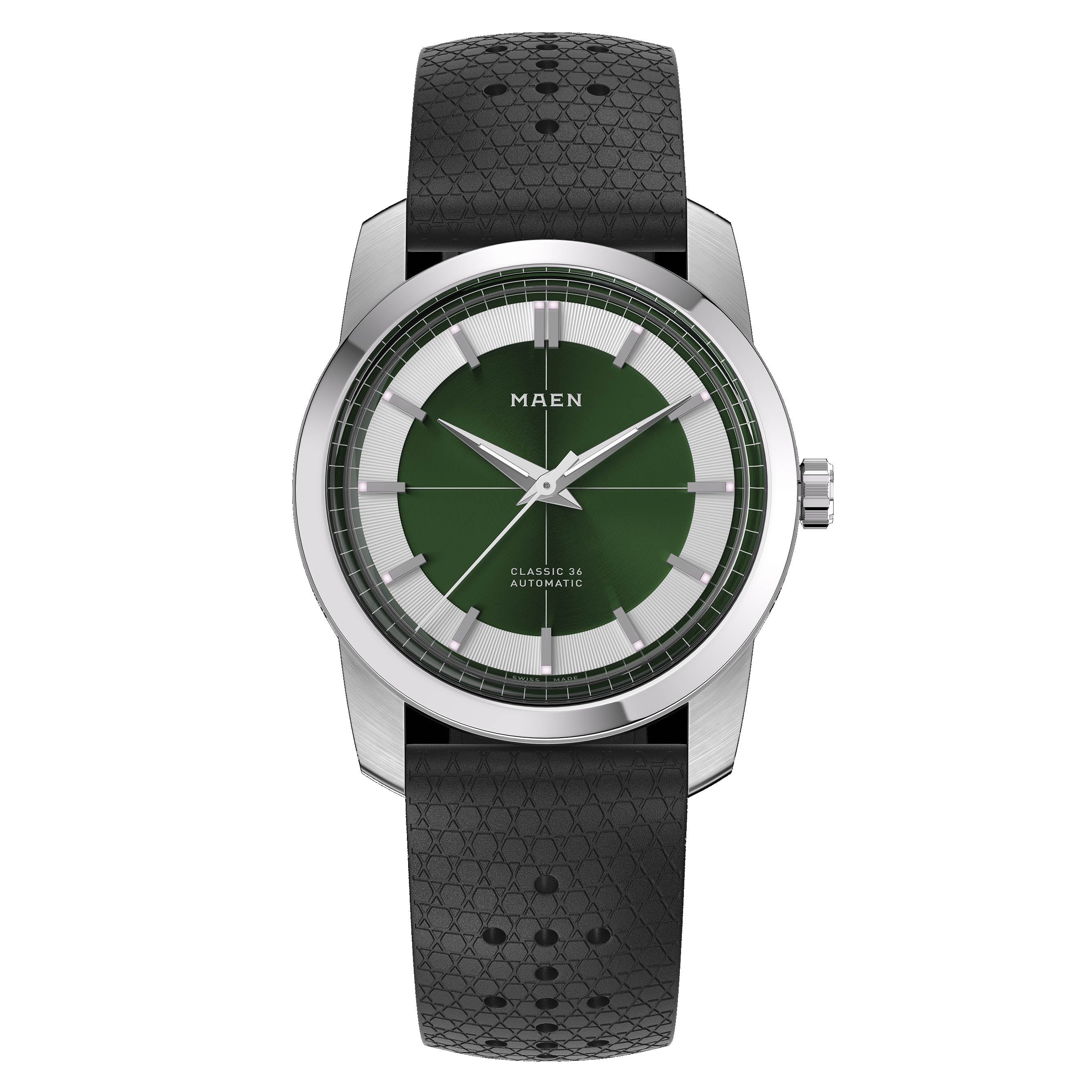 MAEN MAEN Classic 36 Green Dial Automatic Watch M7.2.2 - Classic36 Green Front Strap