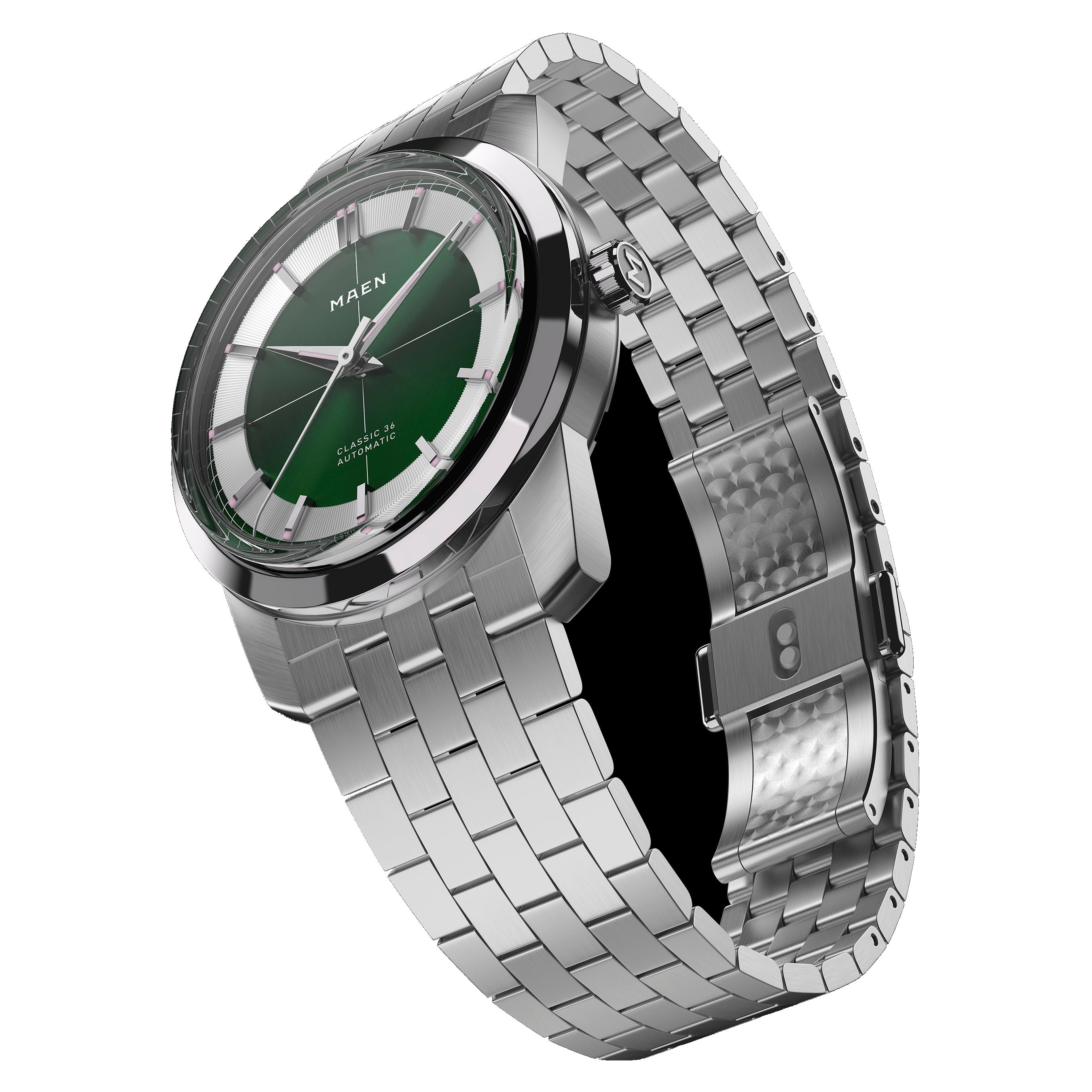 MAEN MAEN Classic 36 Green Dial Automatic Watch M7.2.2 - Classic36 Green 34 Bracelet