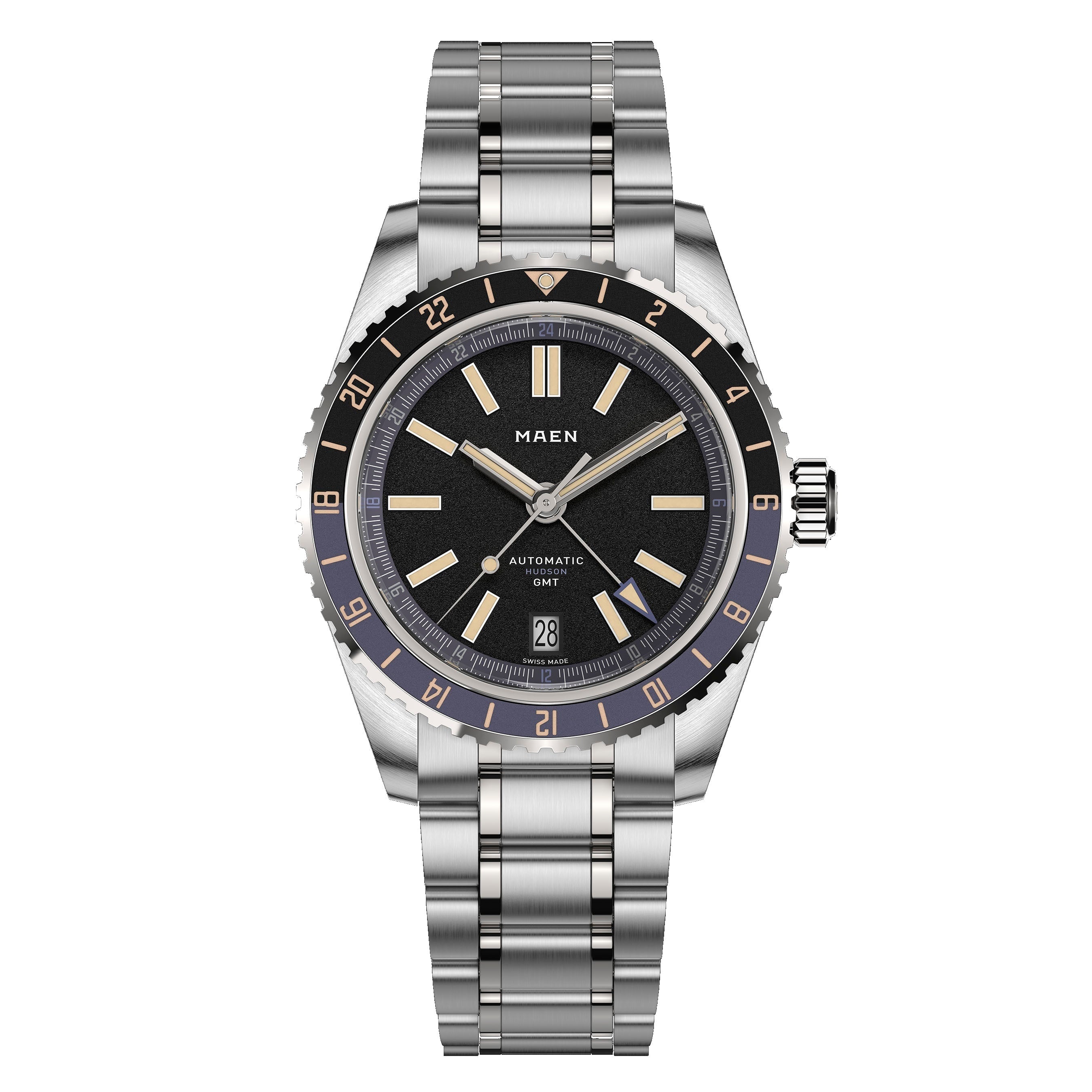 MAEN MAEN Hudson 38 GMT MKII Blue Dial Automatic Watch M1.3.5 - BLUE FIVELINK