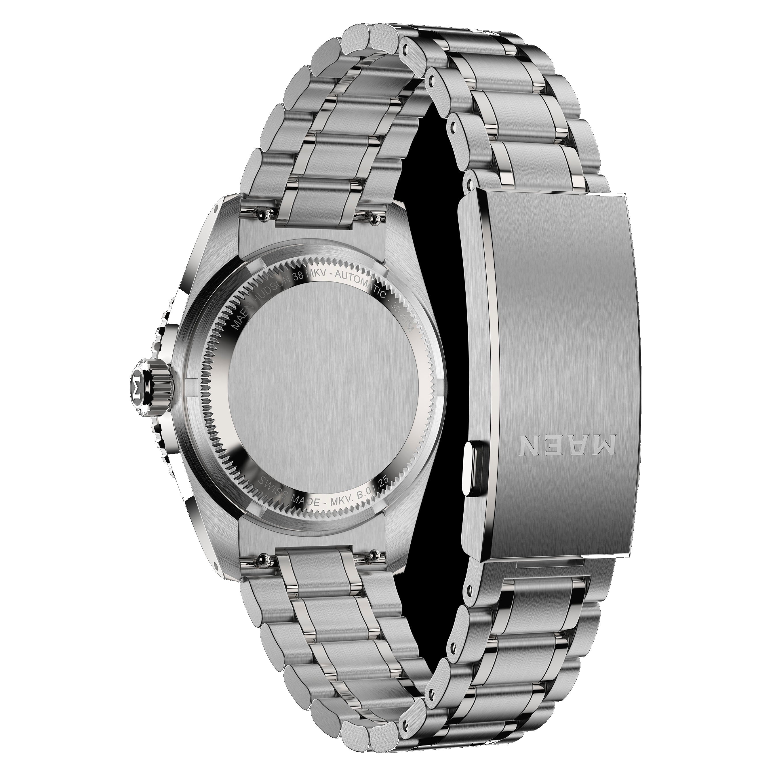 MAEN MAEN Hudson 38 MK5 Blue Dial Date Automatic Watch M1.1.6 - caseback 357f108f-2e3f-47ae-a4eb-897f953865c1