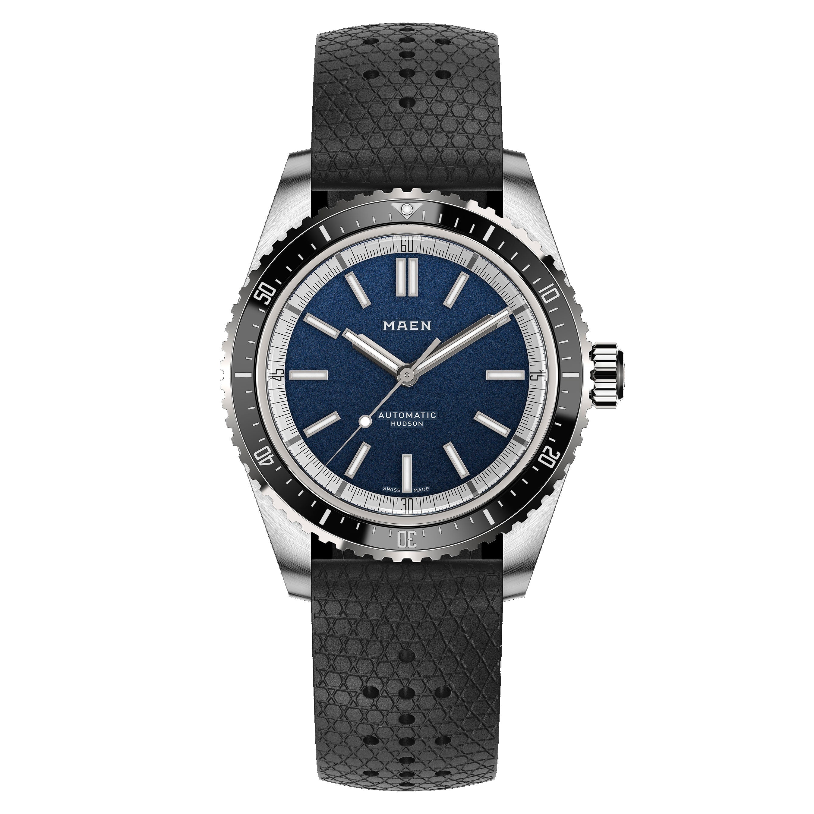 MAEN MAEN Hudson 38 MK5 Blue Dial No Date Automatic Watch M1.1.8 - Front Blue no Date strap