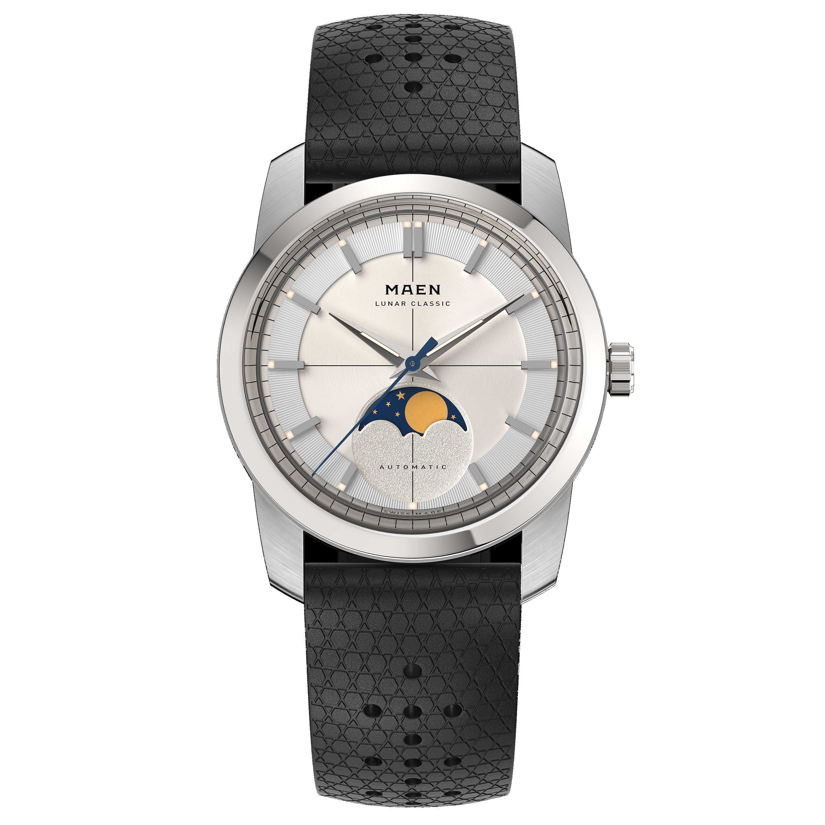 MAEN MAEN Lunar Classic 36 White Dial Moonphase Automatic Watch M7.1.1 - M711 STRAP