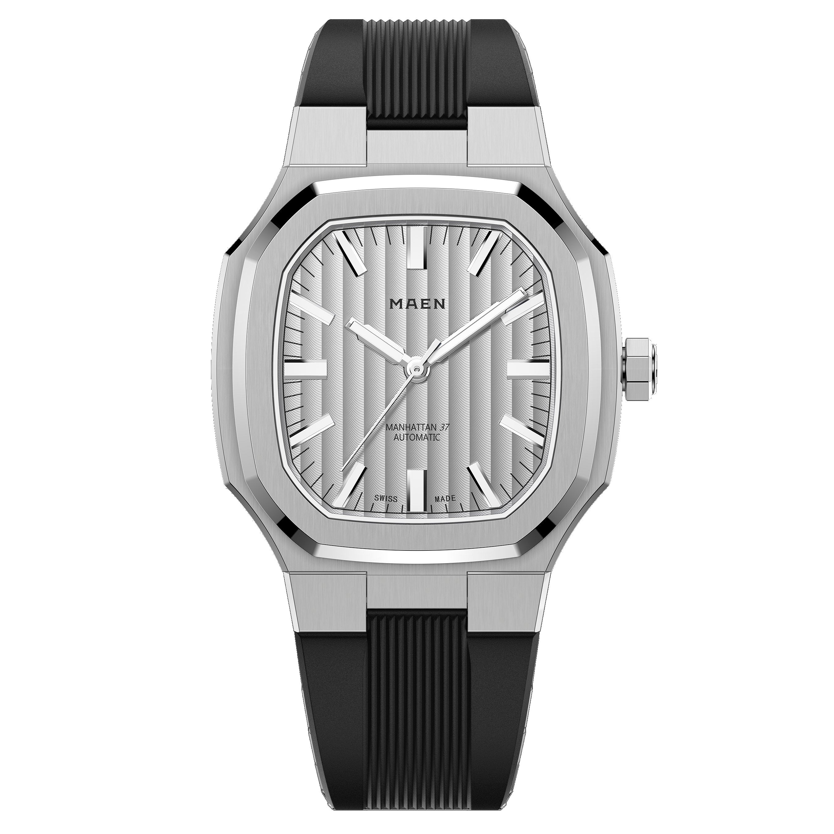 MAEN MAEN Manhattan 37 Ice Grey No Date Automatic Watch M2.1.6 - silvernodate strap