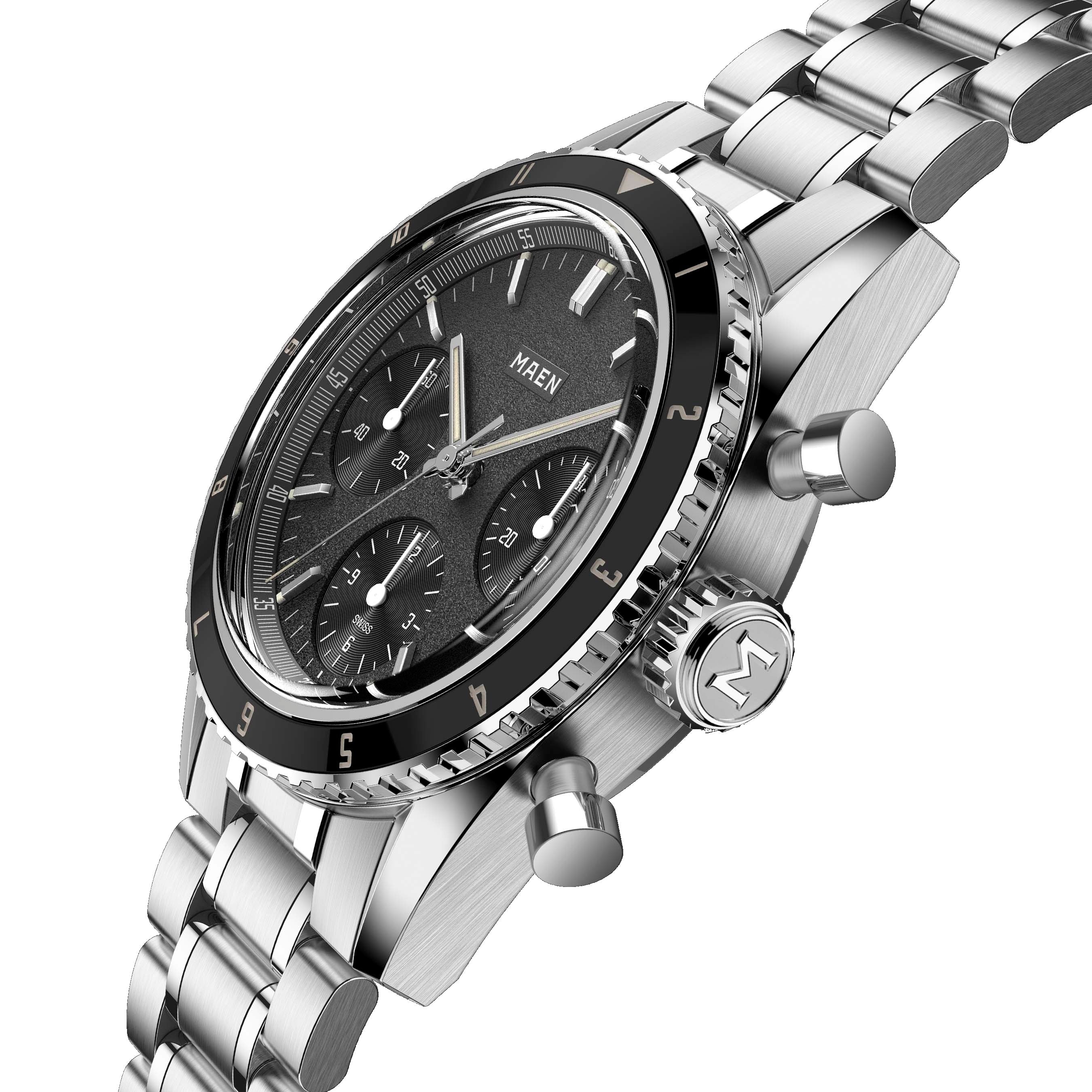 MAEN MAEN Skymaster 38 Chronograph Manual Wind Watch M6.1.3 - Overhead mcr3