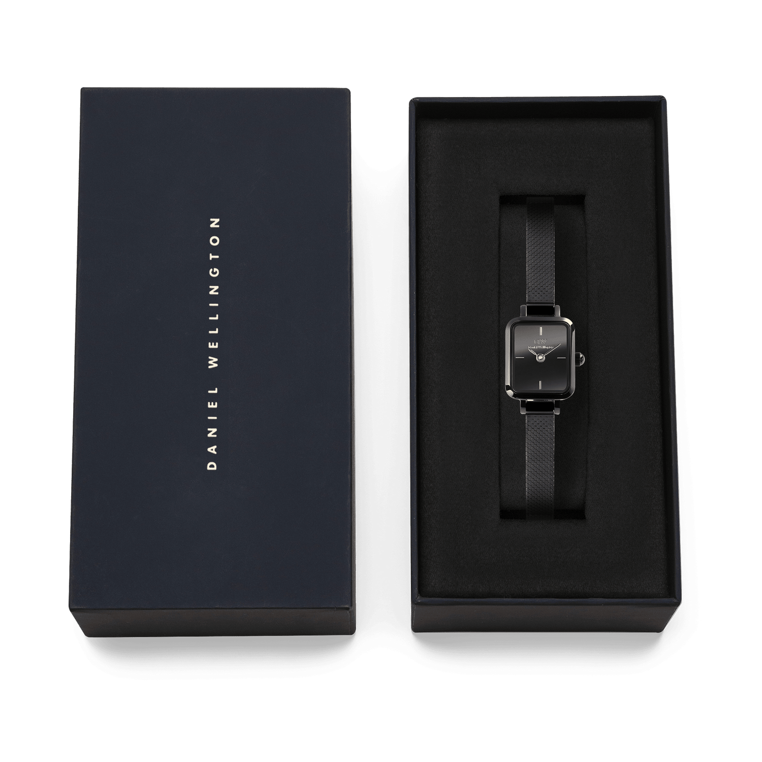 Daniel Wellington Quadro Mini Mirror Reflection Black Dial Watch DW00100802