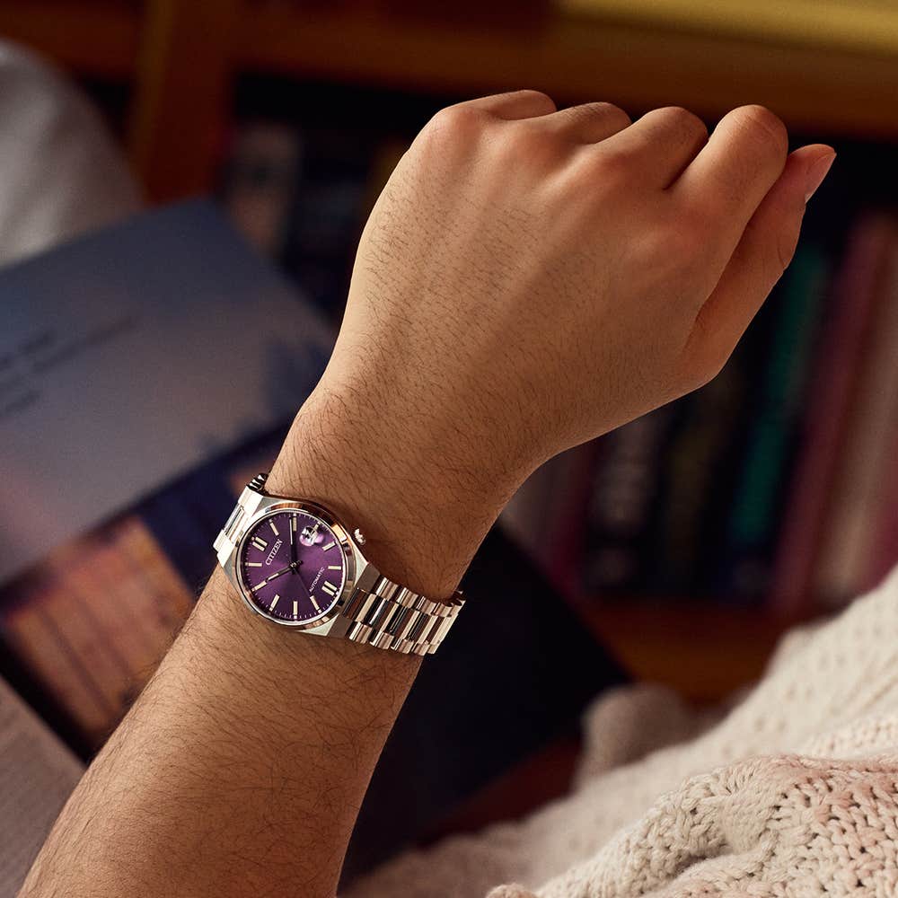 Citizen Tsuyosa Automatic Purple Dial Stainless Steel Watch NJ0200-50W