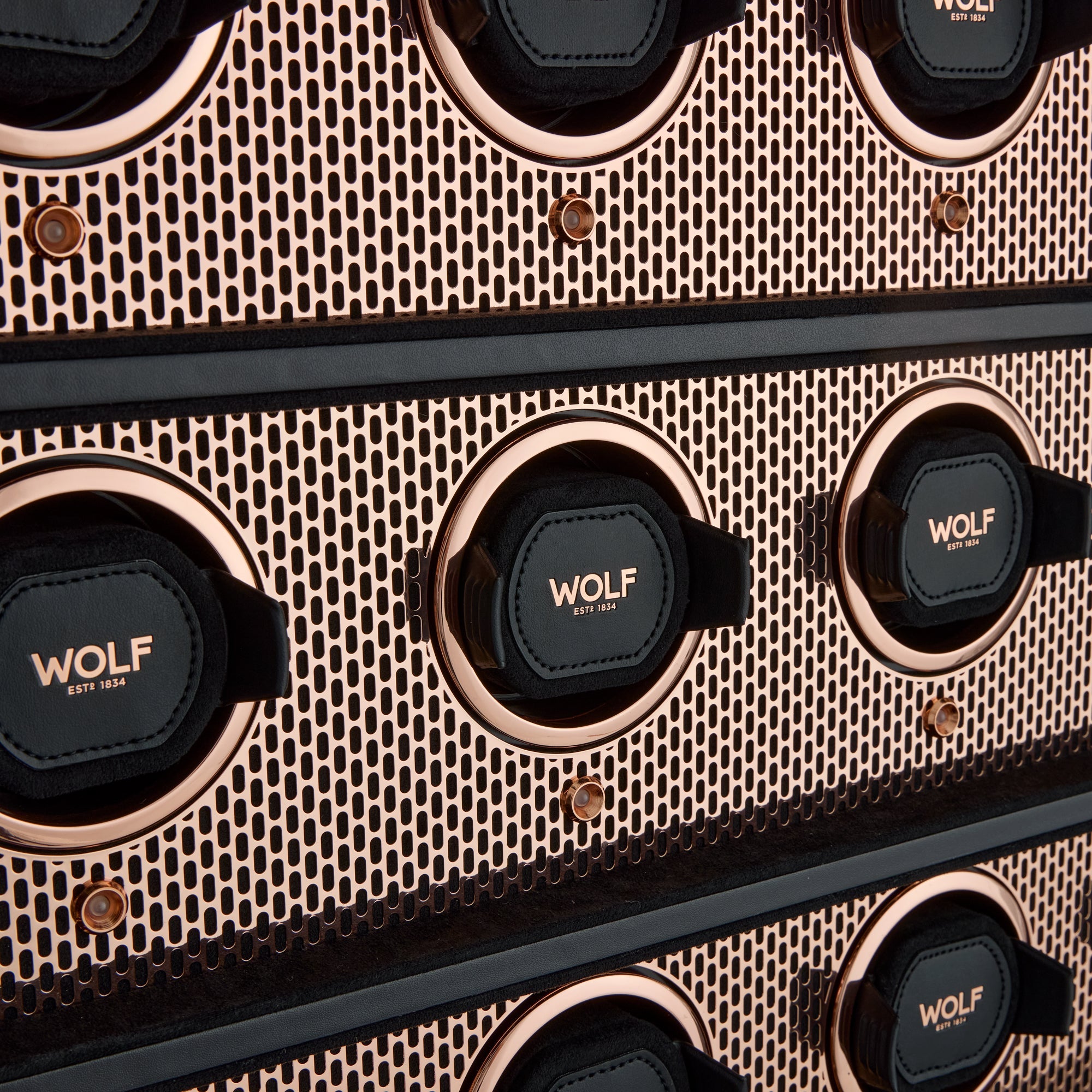 WOLF Axis 16 Piece Watch Winder Cabinet in Copper - side