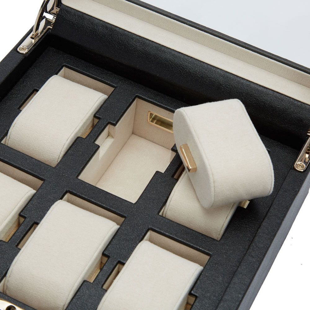Wolf Palermo Black 6 Piece Watch Box 213802