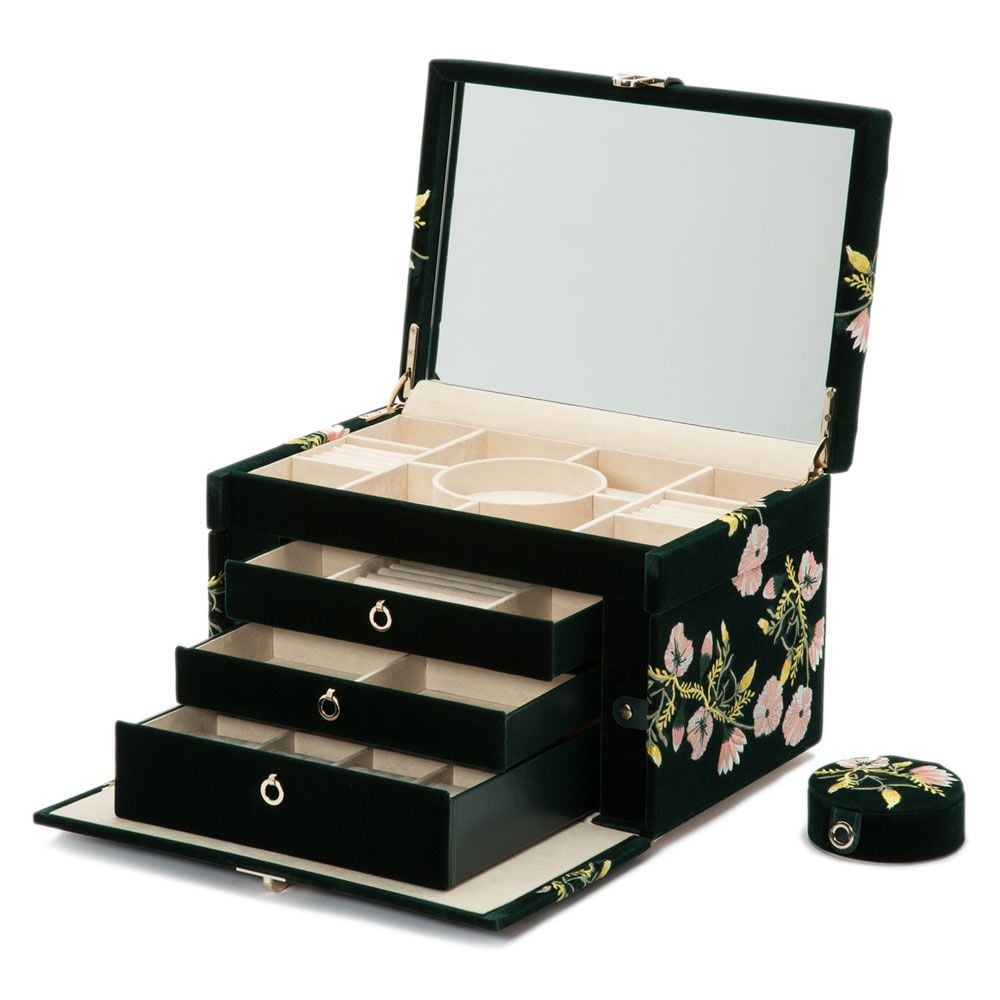 Wolf Zoe Large Jewelry Box Forest Green 393012