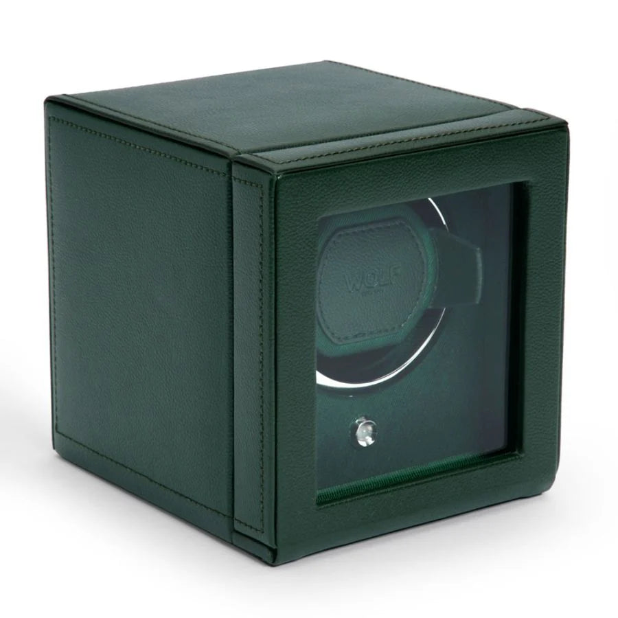 Wolf "Cub" Single Watch Winder with Cover - Vegan Leather