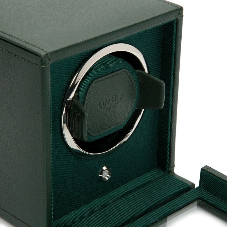 Wolf "Cub" Single Watch Winder with Cover - Vegan Leather