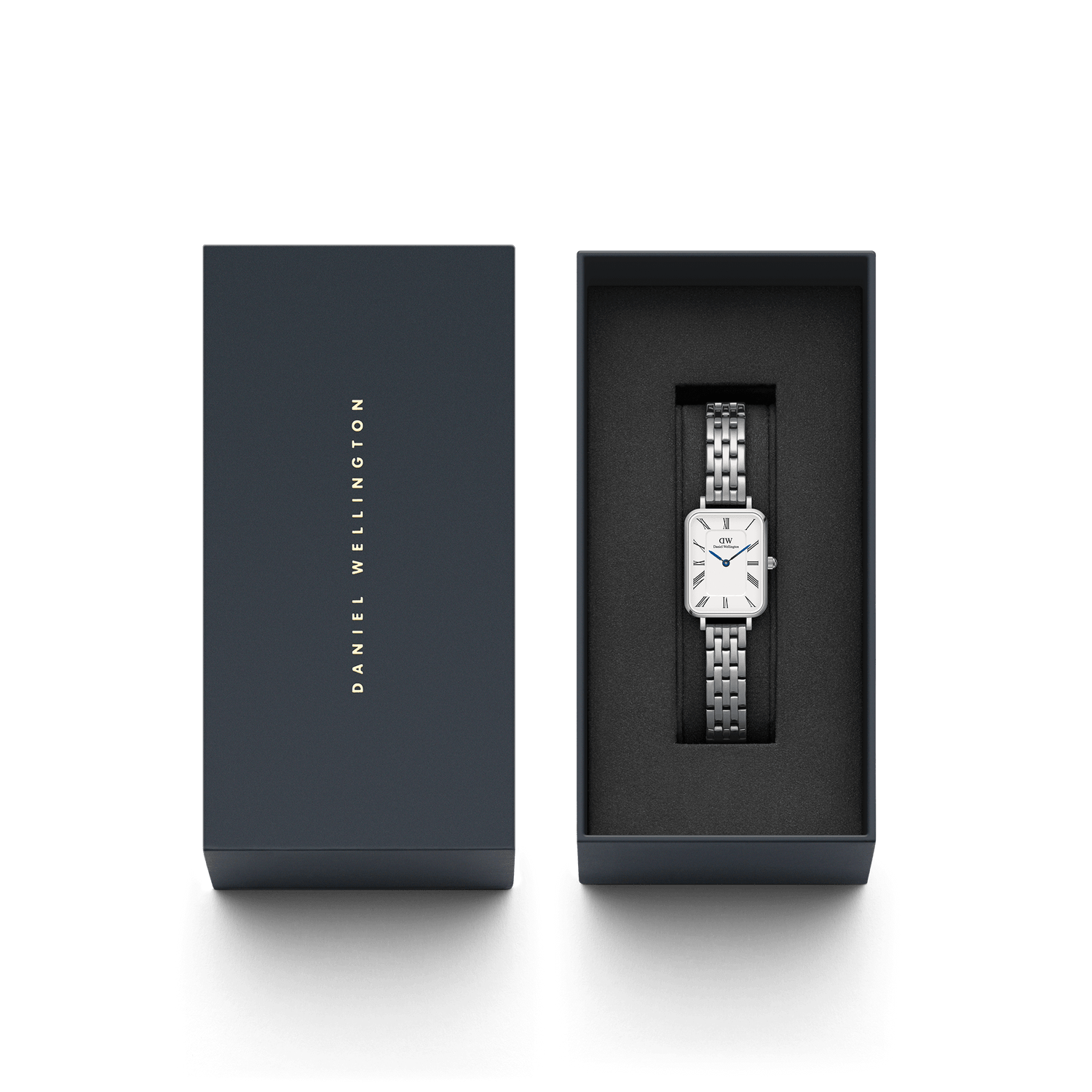 Daniel Wellington Quadro Roman Numerals 5-Link White Dial Watch DW00100691