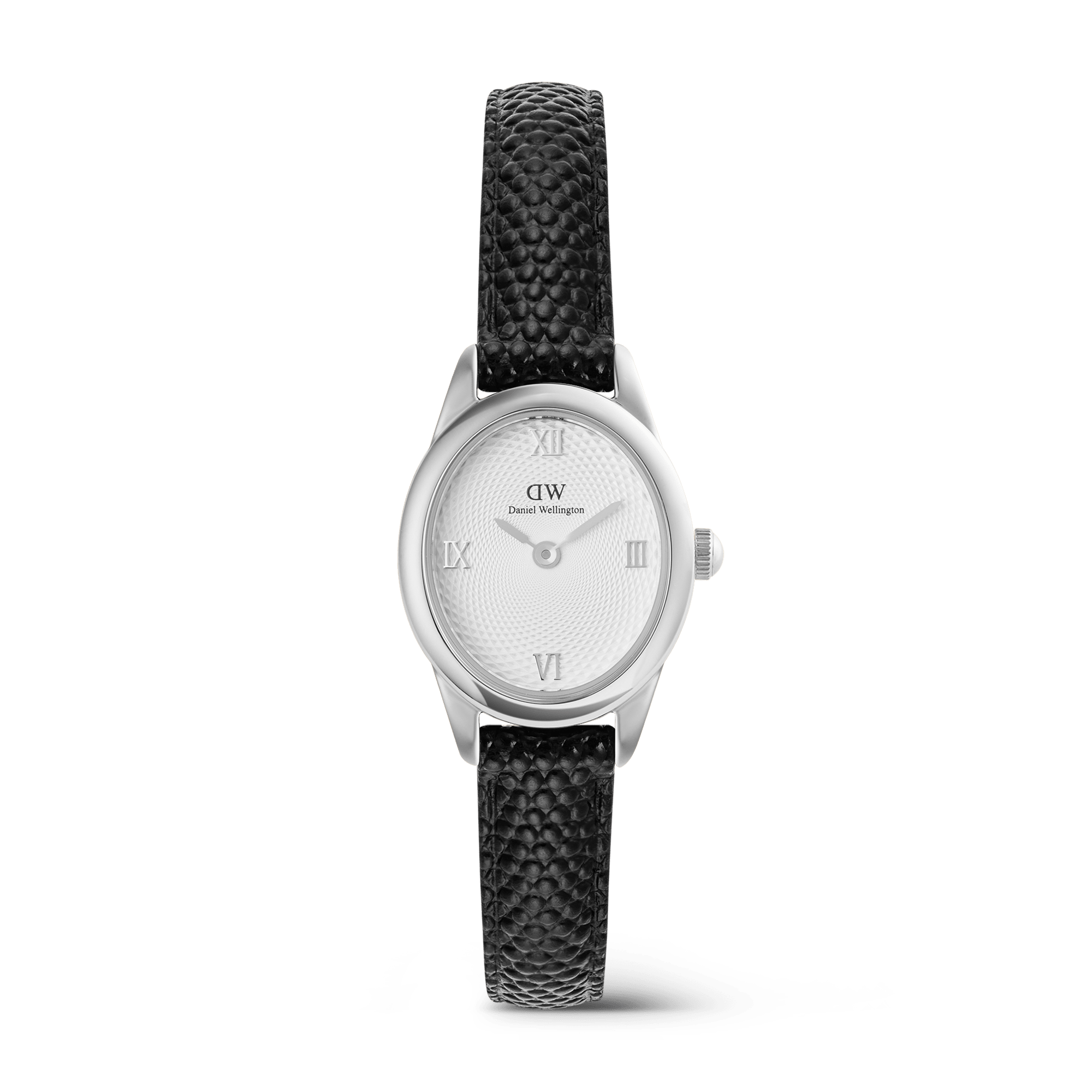 Daniel Wellington Ophelia Mini Black Lizard White Guilloché Silver DW00100887