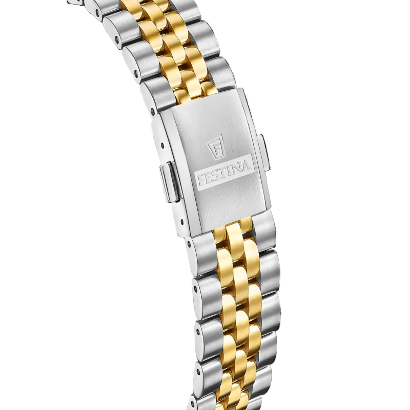 Festina Swiss Made Classic Gold Dial Two Tone Stainless Steel Women’s Watch F20088/2