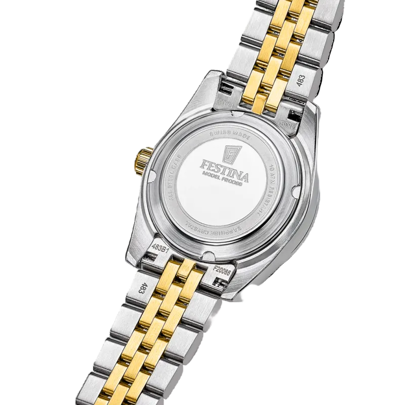 Festina Swiss Made Classic Gold Dial Two Tone Stainless Steel Women’s Watch F20088/2
