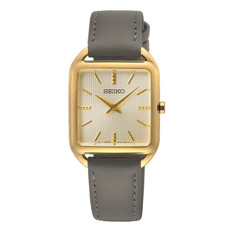 Quartz Watches Gold Square Watch Womens Seiko Ladies Daywear Square Watch SWR090P