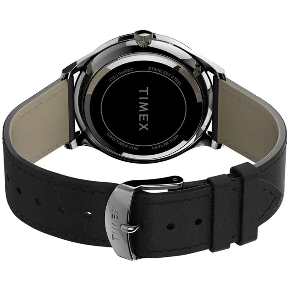 Timex Easy Reader 40 White Dial Black Leather Strap Watch TW2T71800