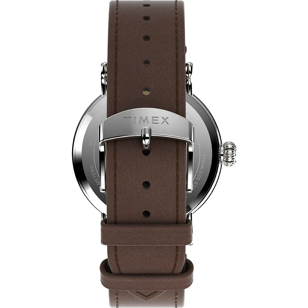 Timex Peanuts Love Brown Leather Strap Watch TW2W53900