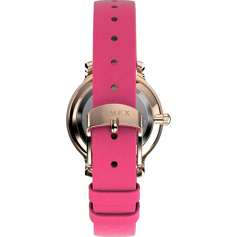 Timex Trend Transcend Pink Leather Strap Watch TW2W54700