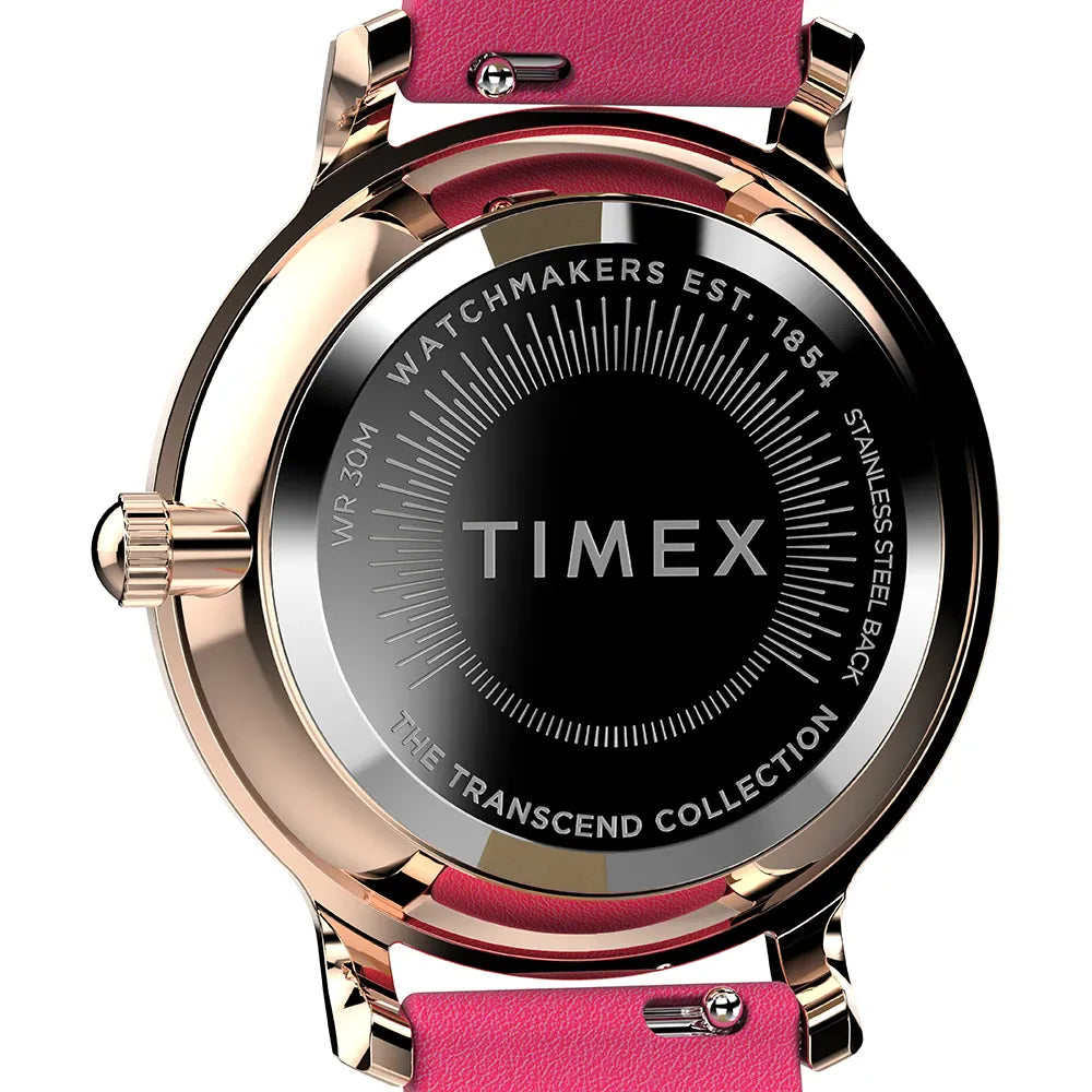 Timex Trend Transcend Pink Leather Strap Watch TW2W54700