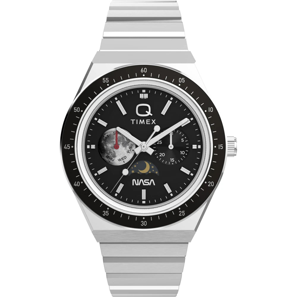 Timex Q NASA DayDate Moonphase TW2Y56700 | Watch Direct