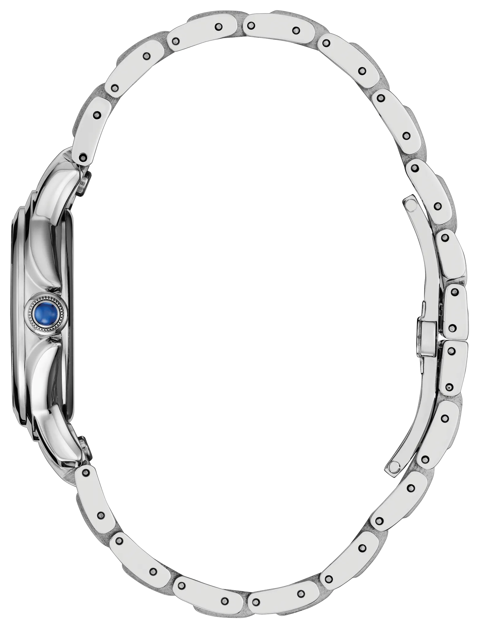 Citizen L Ceci EM1161-55L women's watch light blue dial silver stainless steel bracelet dial detail