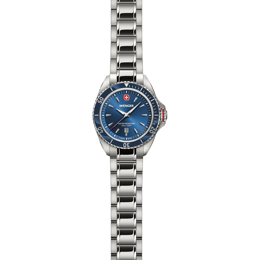 Wenger Executive 34mm Blue Dial Stainless Steel 200M Women's Watch 01.2021.102