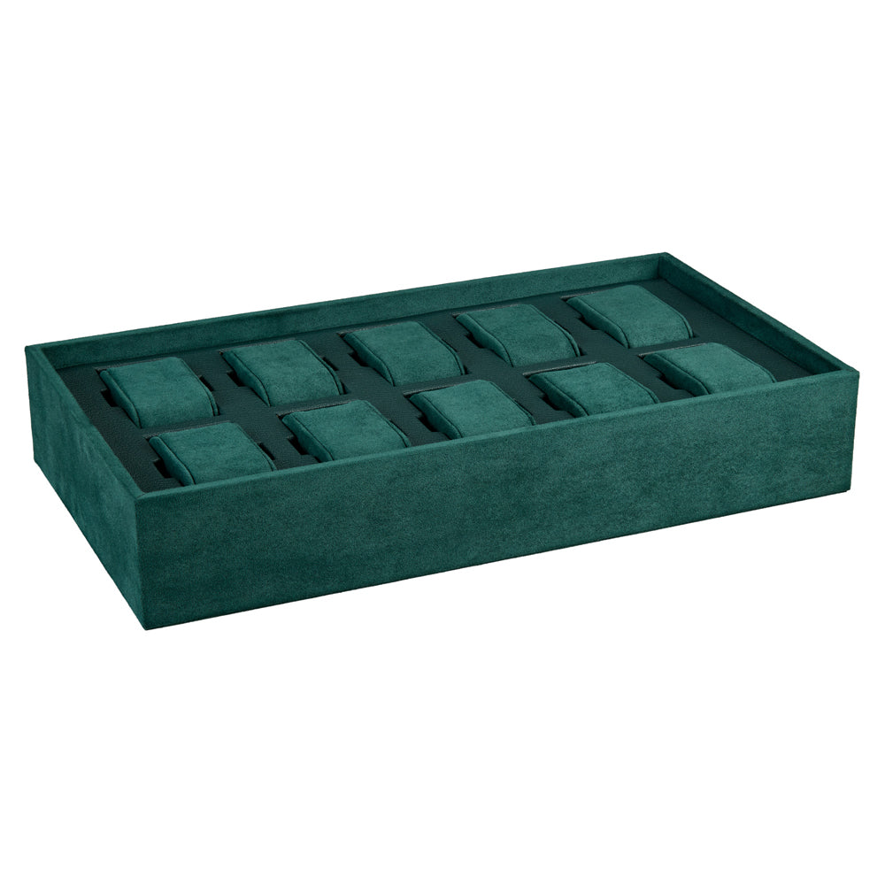 Wolf The Den 8 Piece Watch Winder Safe Green 430841 ten-piece suede watch tray