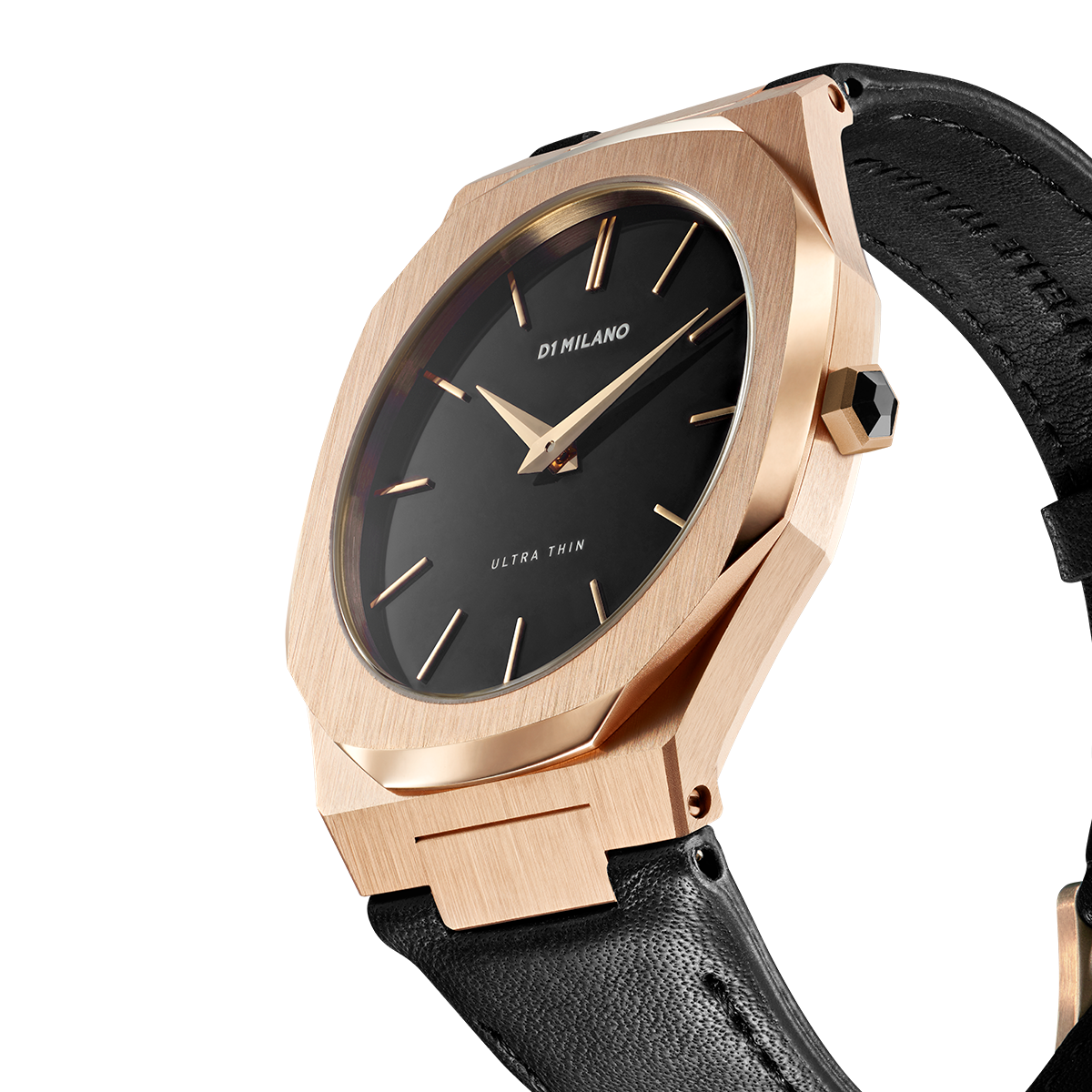 D1 Milano Ultra Slim 40mm Rose Gold Leather Watch