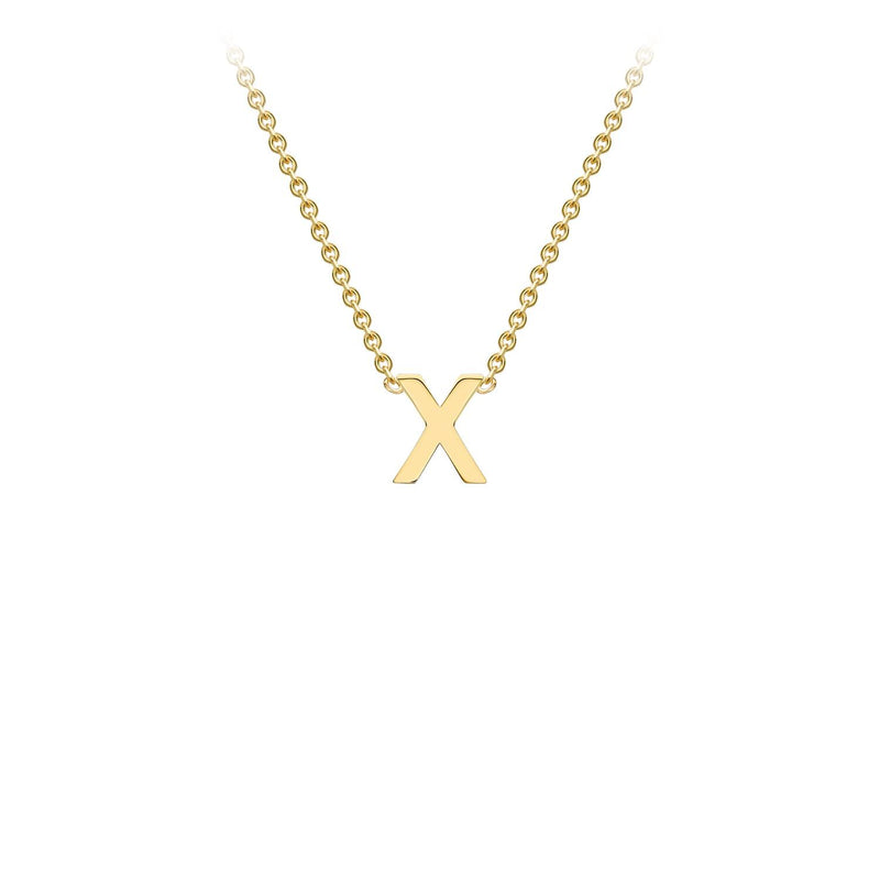 9K Yellow Gold Letter Initial Adjustable Necklace 38cm+5cm