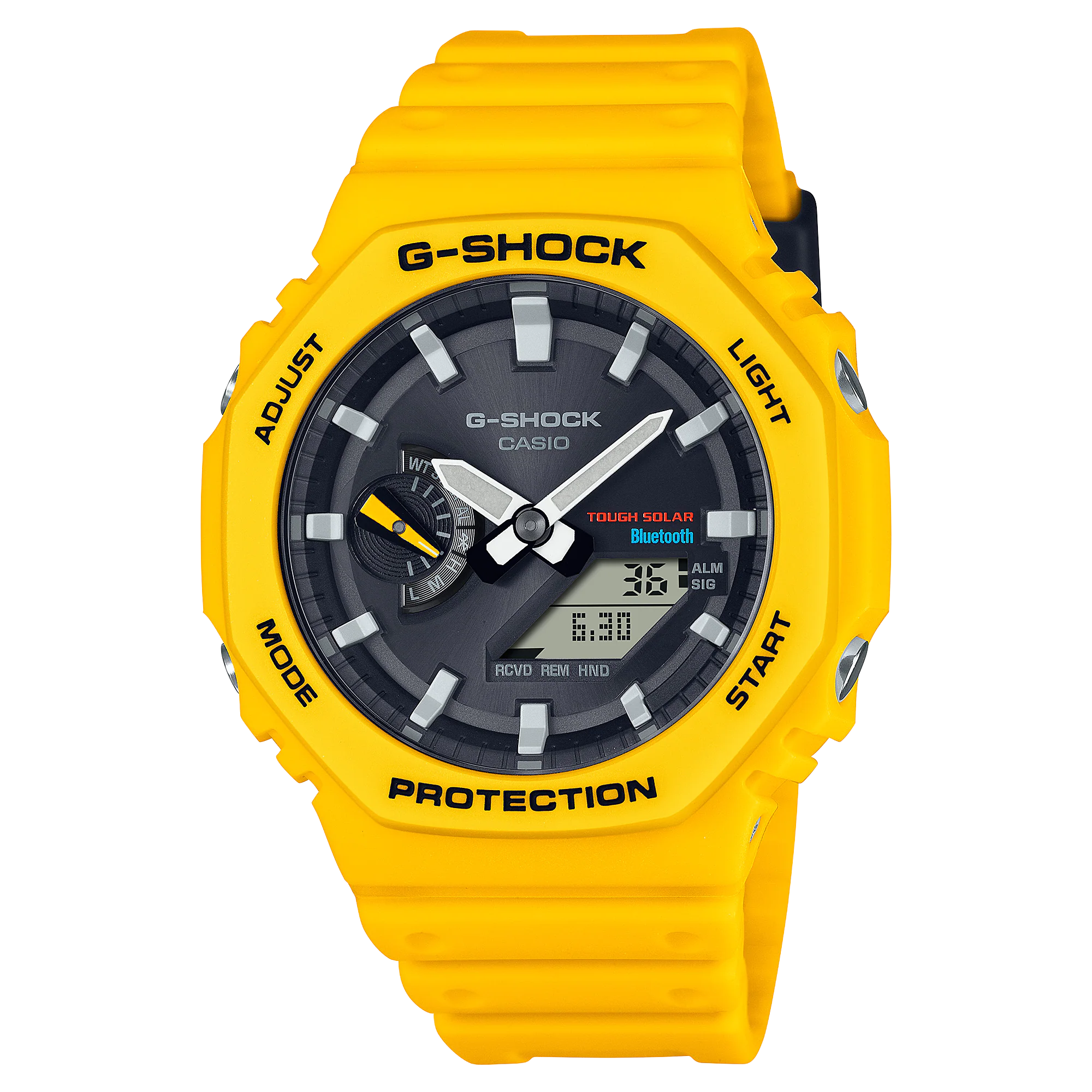 G-Shock CasioOak Yellow Resin Band Watch GAB2100C-9A