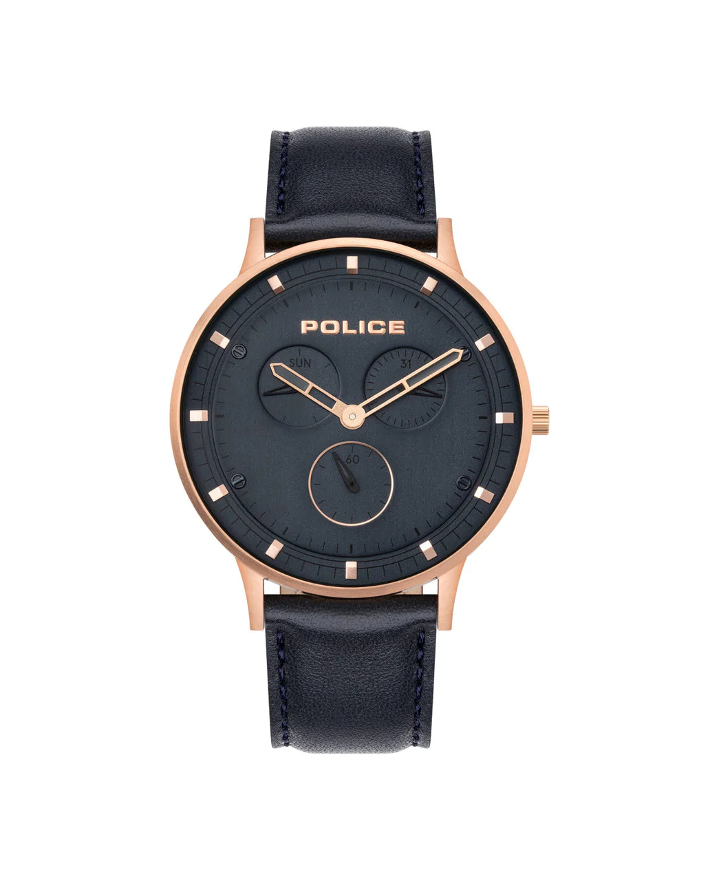 Police Berkeley Black Leather Strap Watch PL.15968JSR 03 Watch Direct