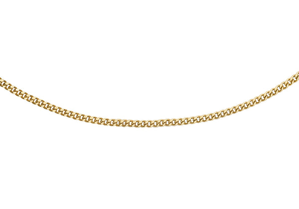 9ct Yellow Gold Diamond Cut Curb Chain 51cm