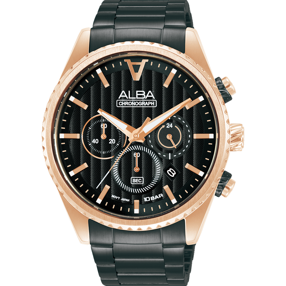 Alba Sports Chronograph Black Dial Mens Watch AT3H80X Watch