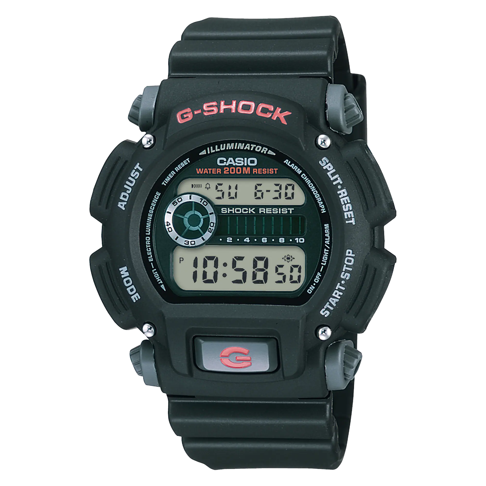 Digital G Stopwatch G-Shock Digital Black Resin Band Watch DW9052-1