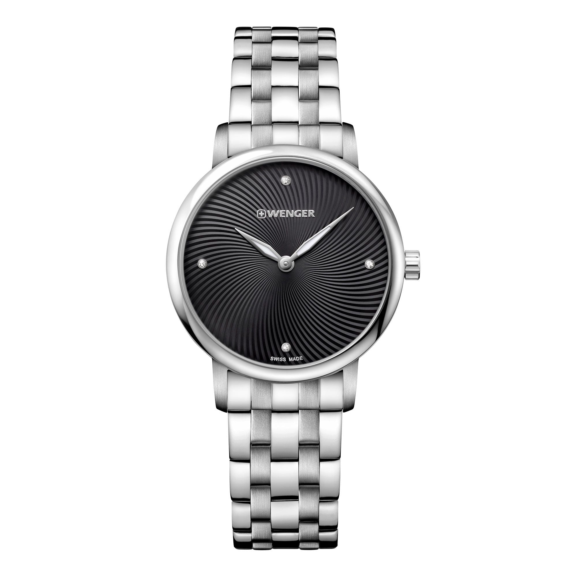 Wenger Urban Donnissima Black Dial Stainless Steel Watch 01.1721.105