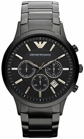 Emporio Armani Men's Black Quartz Chronograph Watch AR2453 43mm 50m
