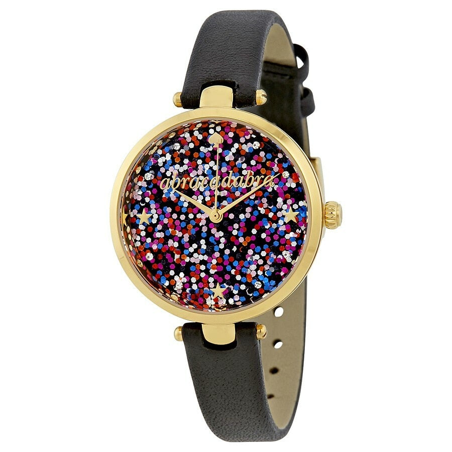 Kate Spade Holland Multi Color Glitter Dial Leather Womens Watch