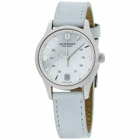 Victorinox Alliance Small Mother Of Pearl Dial Leather Strap Womens Watch