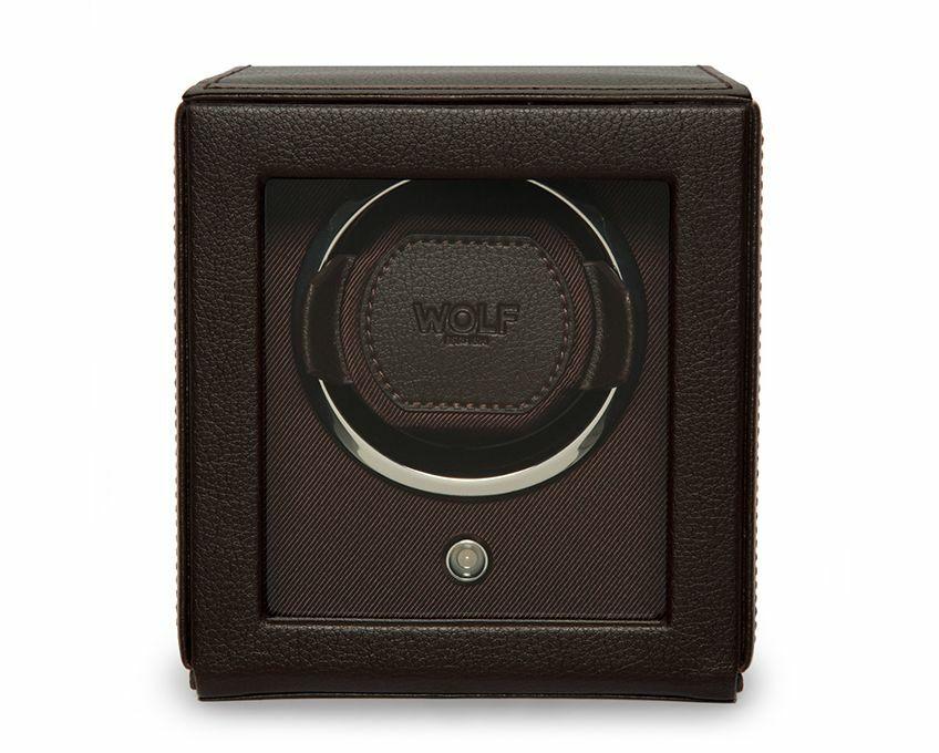 Wolf "Cub" Single Watch Winder with Cover - Vegan Leather