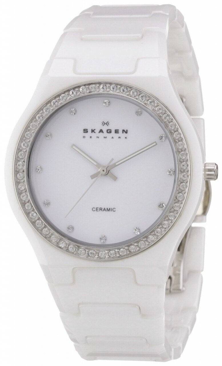 Skagen ceramic best sale watch white