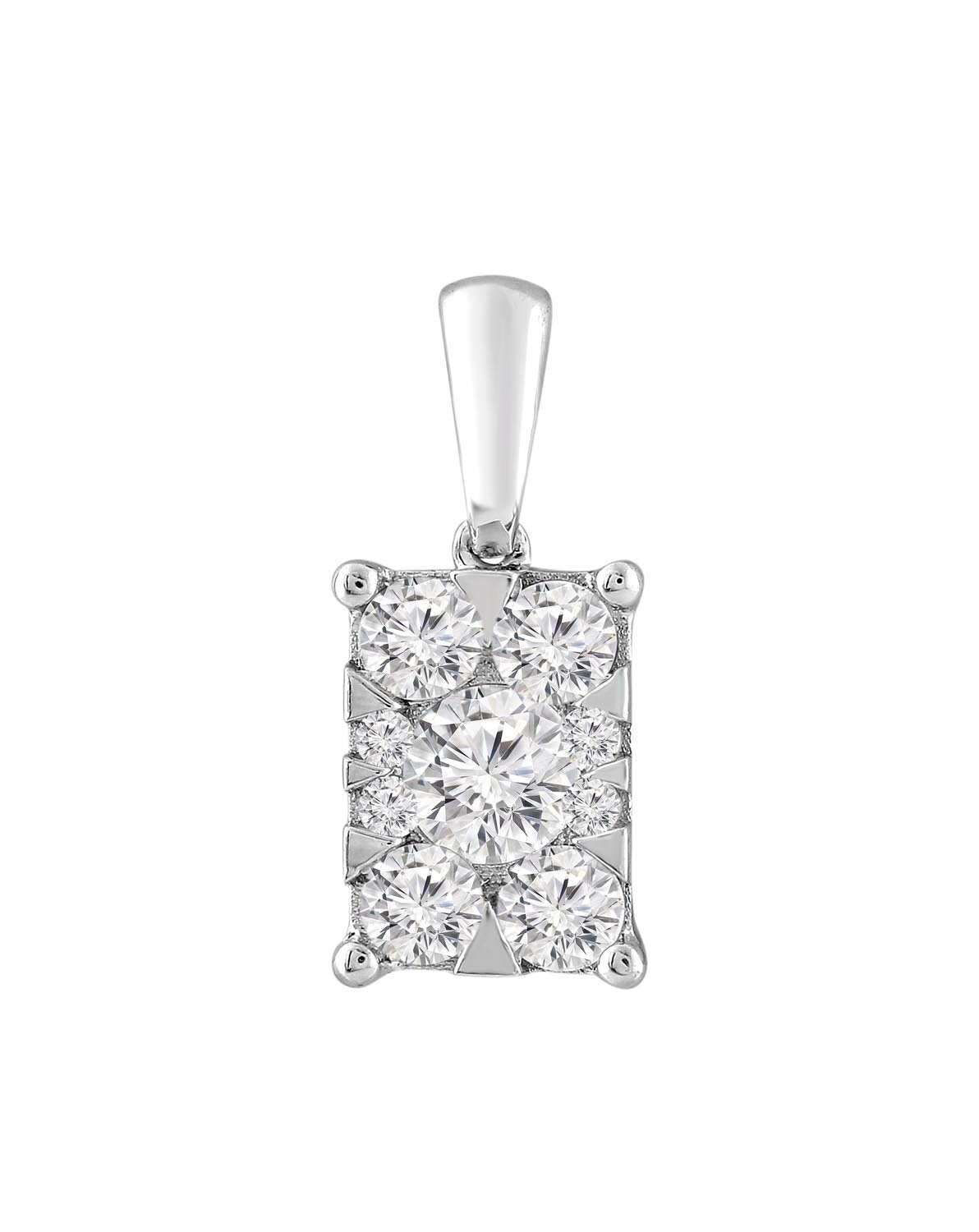 Diamond Necklet In 9Ct White Gold