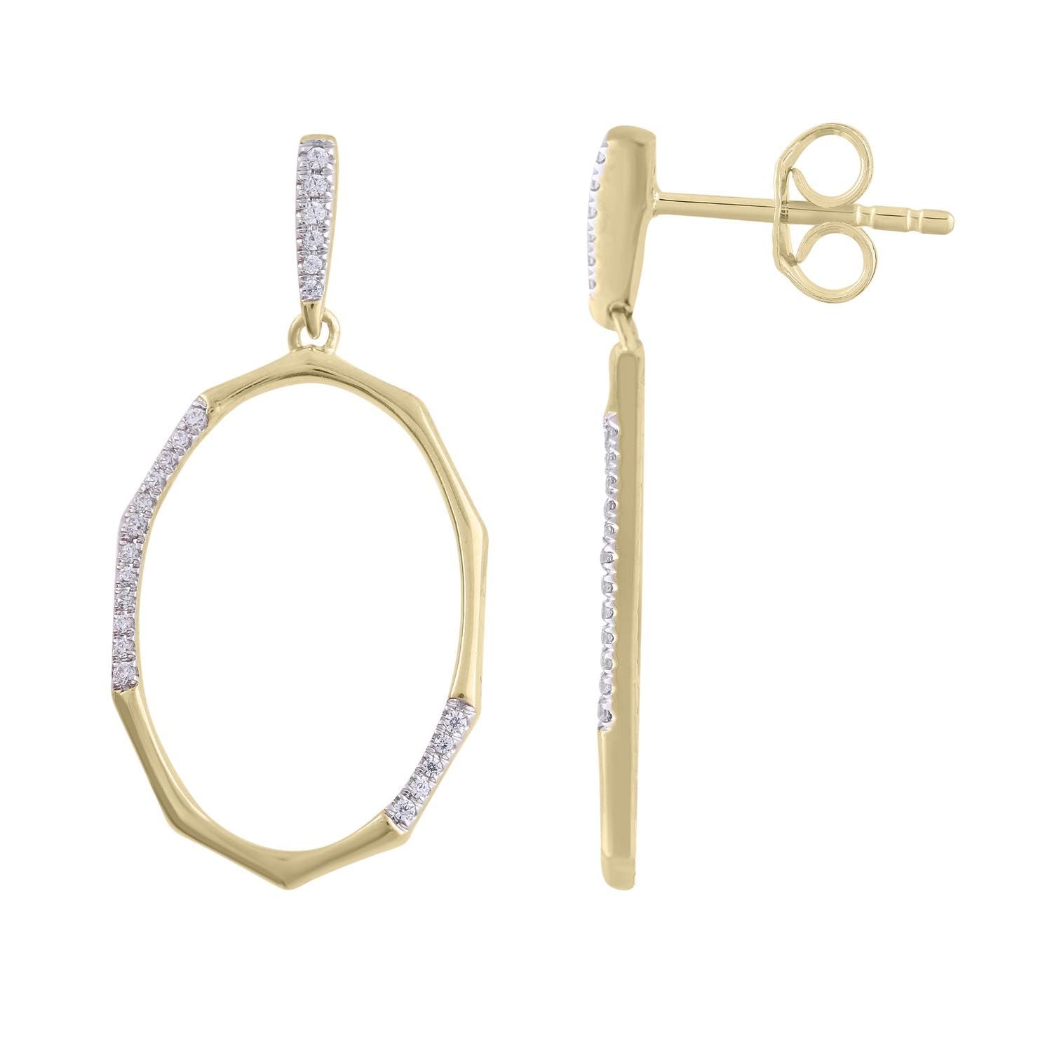Earrings with 0.1ct Diamonds in 9K Yellow Gold