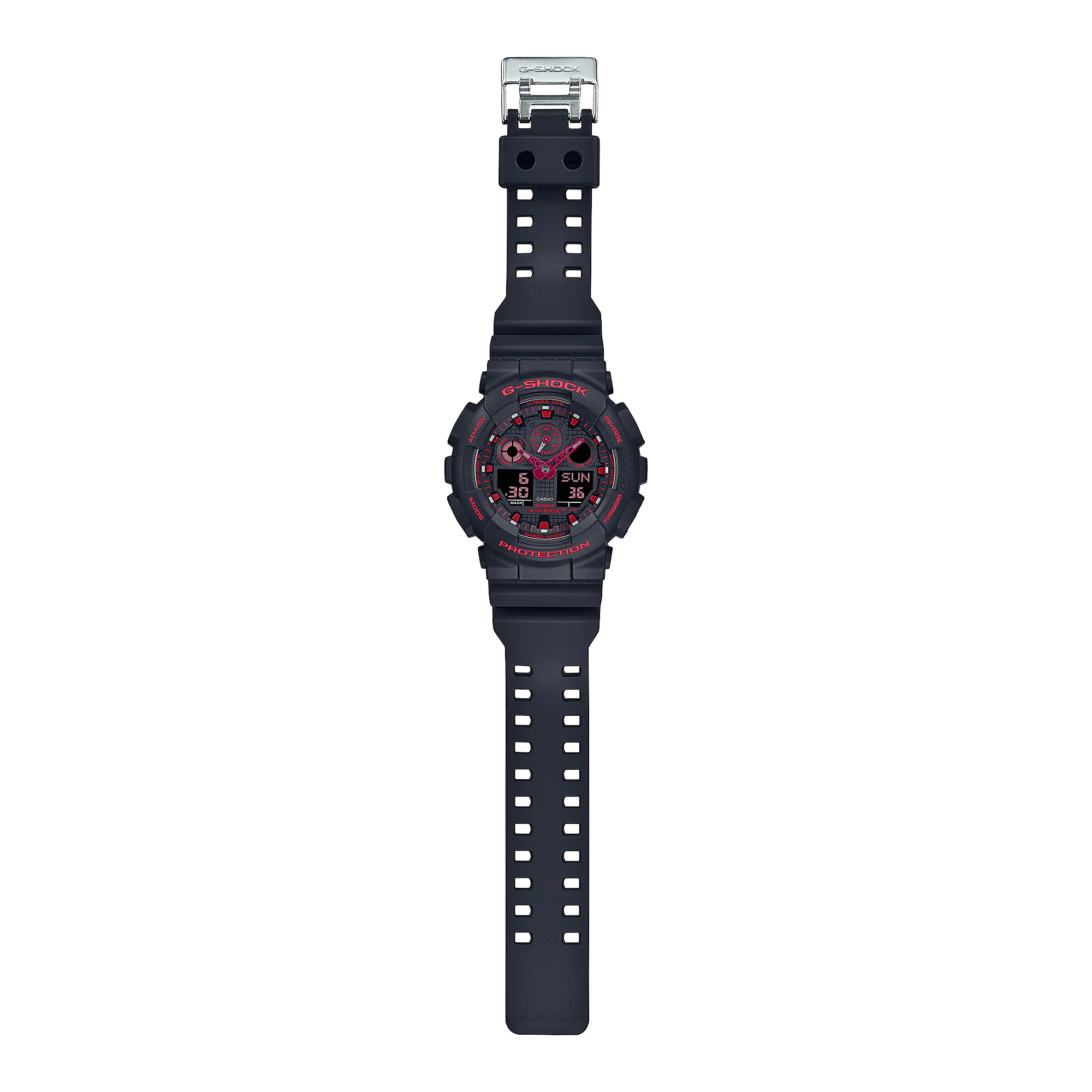 G-Shock Ignite Red Line Analog Black Resin Band Watch GA100BNR-1A