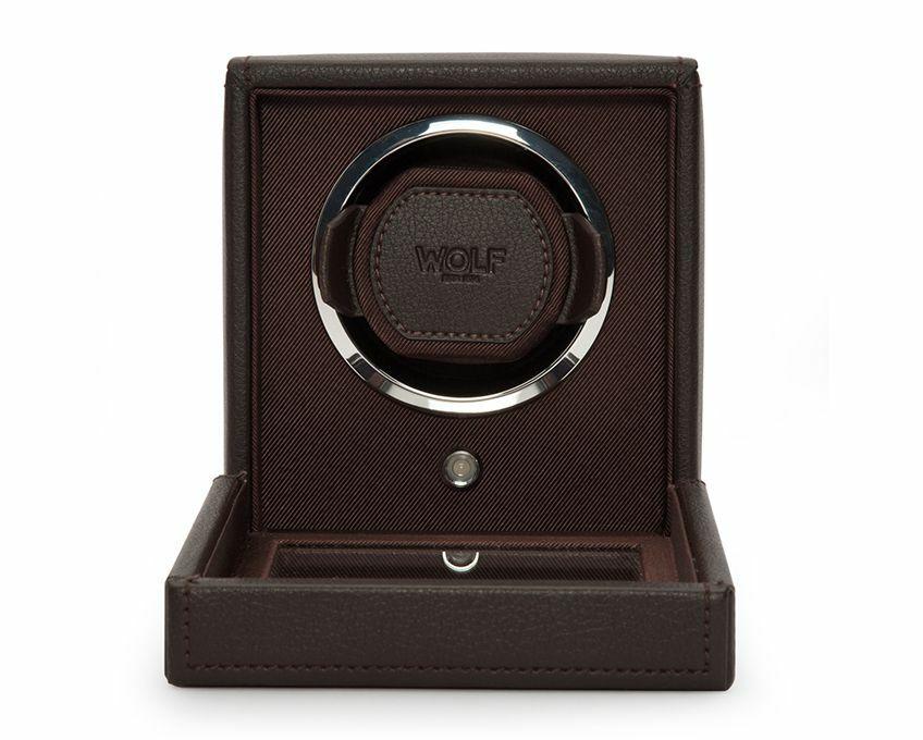 Wolf "Cub" Single Watch Winder with Cover - Vegan Leather