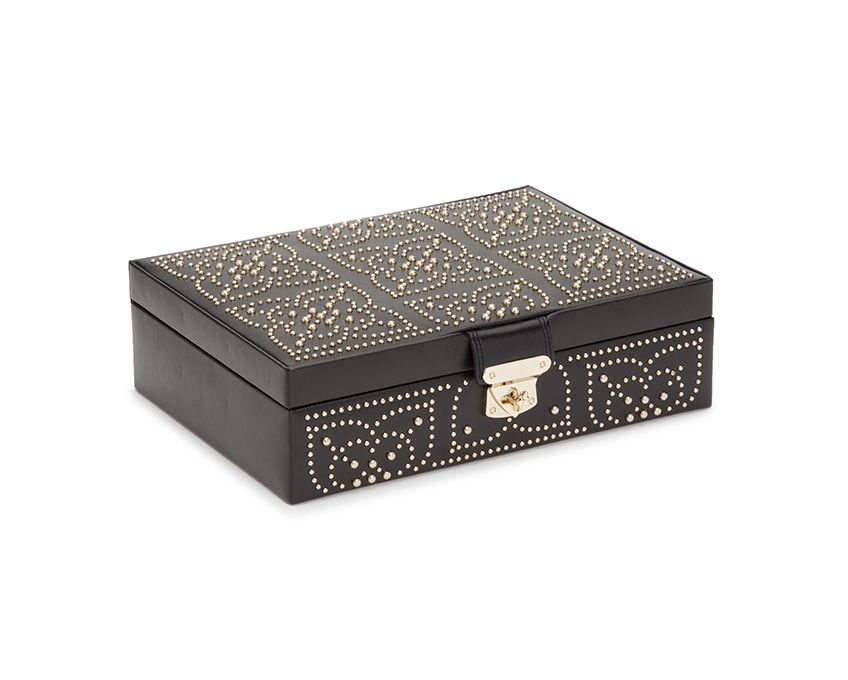 Marrakesh Gold-Studded Leather Jewelry Case by WOLF