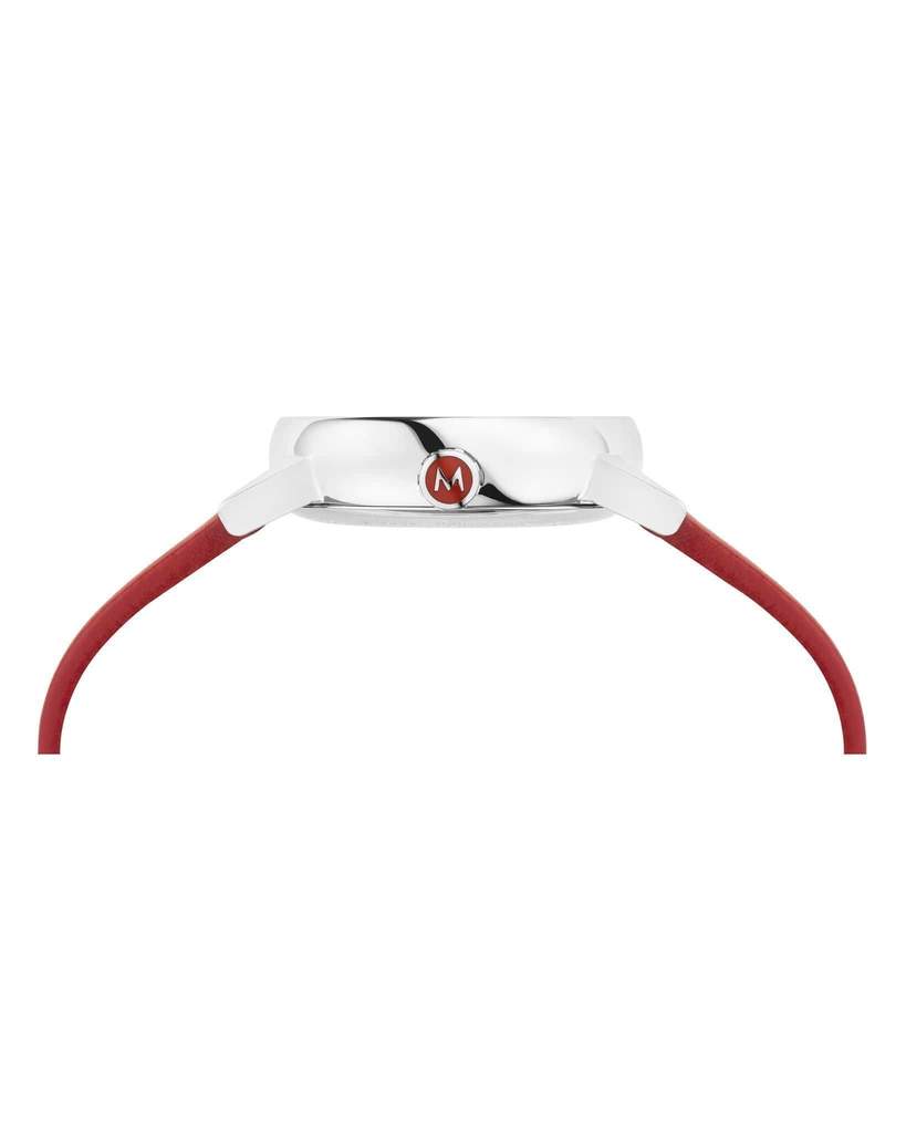 Mondaine Evo2 Petite White Dial Red Strap Watch