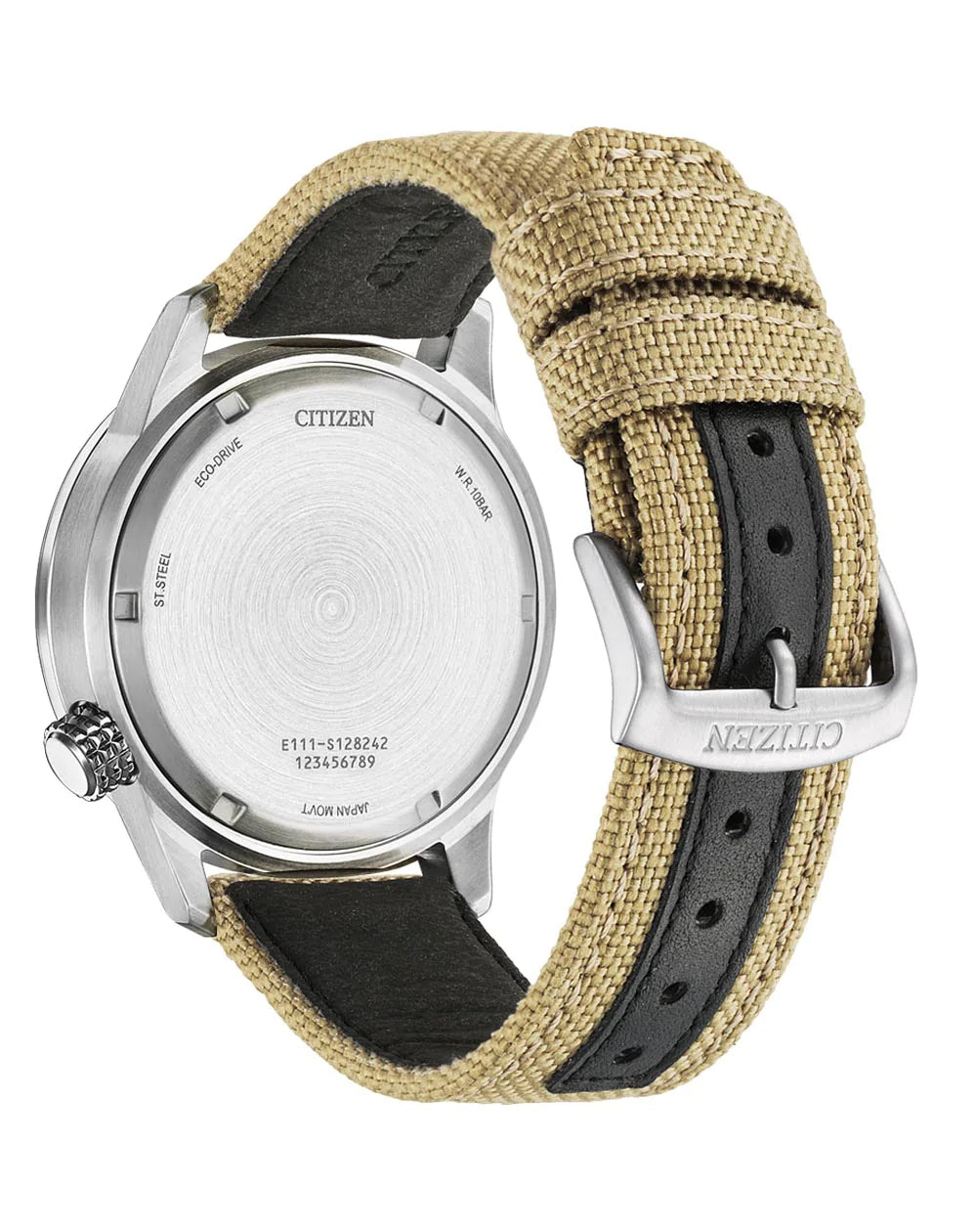 Citizen Eco Drive Nylon Strap Black Dial Watch BM7550-10E